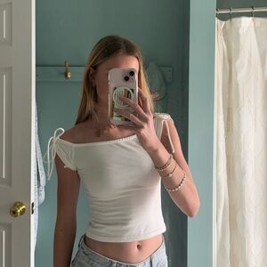 Women's Off-Shoulder White Top